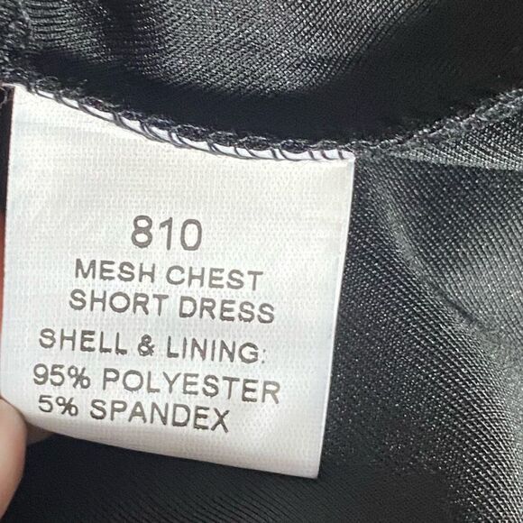 Red Dot Boutique Womens Black Mesh Chest Short Mini Dress 3X Plus - Picture 5 of 5